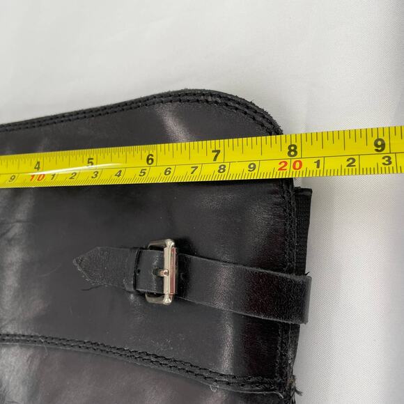 ENZO ANGIOLINI Eero Black Leather Ankle Buckle Harness Knee High Riding Boot 6.5 - Picture 11 of 13